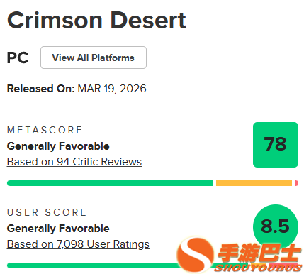 《红色沙漠》M站用户评分升至8.5 英语圈特别好评