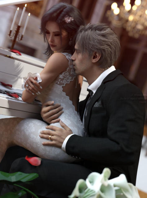 3D大神绘制《生化危机》艾达王婚礼图 温馨又浪漫